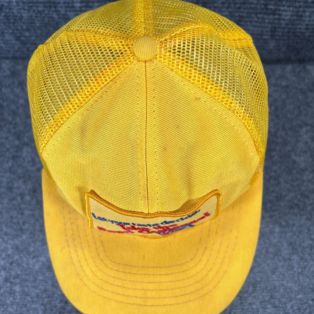 Vintage Pepsi Challenge Cap Hat Mens Snap Back Yellow Mesh Trucker 1980s